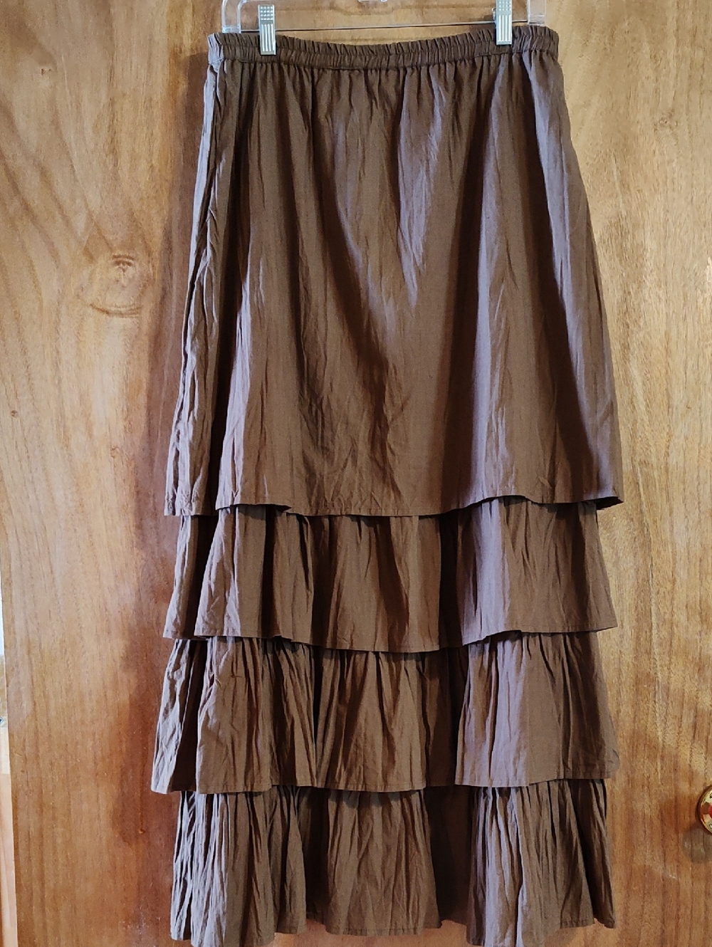 *Like New* Sacred Threads Tiered Skirt Brown 100% Cotton Boho Hippie India OS